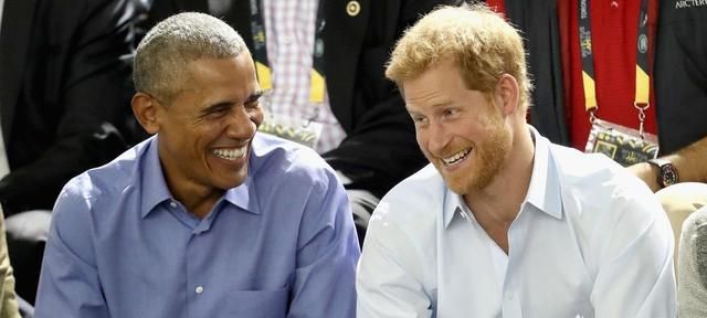 奥巴马谈英国乔治王子,奥巴马夫妇和哈里王子图2