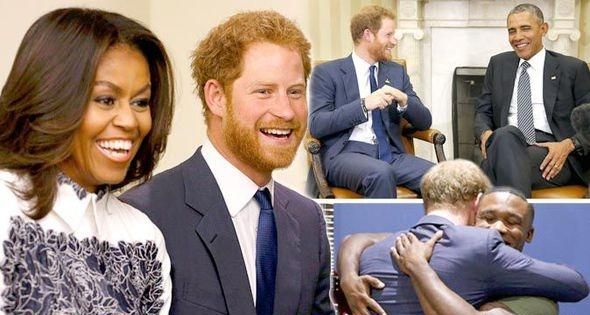 奥巴马谈英国乔治王子,奥巴马夫妇和哈里王子图4