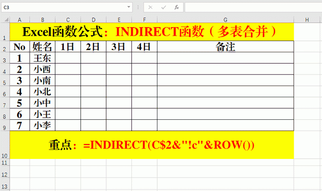 Excel函数公式：必需掌握的INDIRECT函数经典用法和技巧