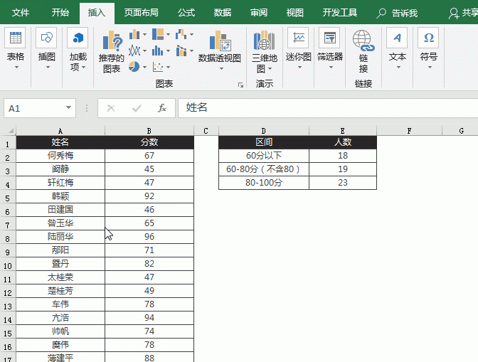 Excel里的分段统计，其实掌握这简单2招就够了！