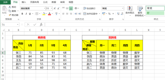 表格单斜线、双斜线制作，同事用的两种方法，只需简单两步搞定