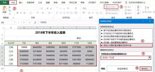 Excel表中数据如何从元切换成万元