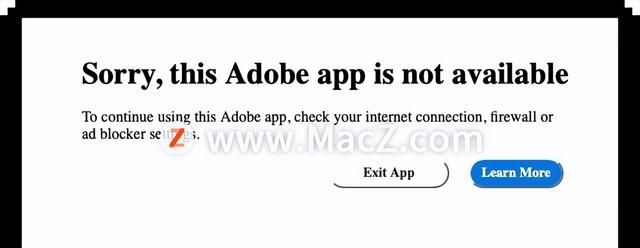 打开Adobe软件遇到“Adobe app is not available”怎么解决