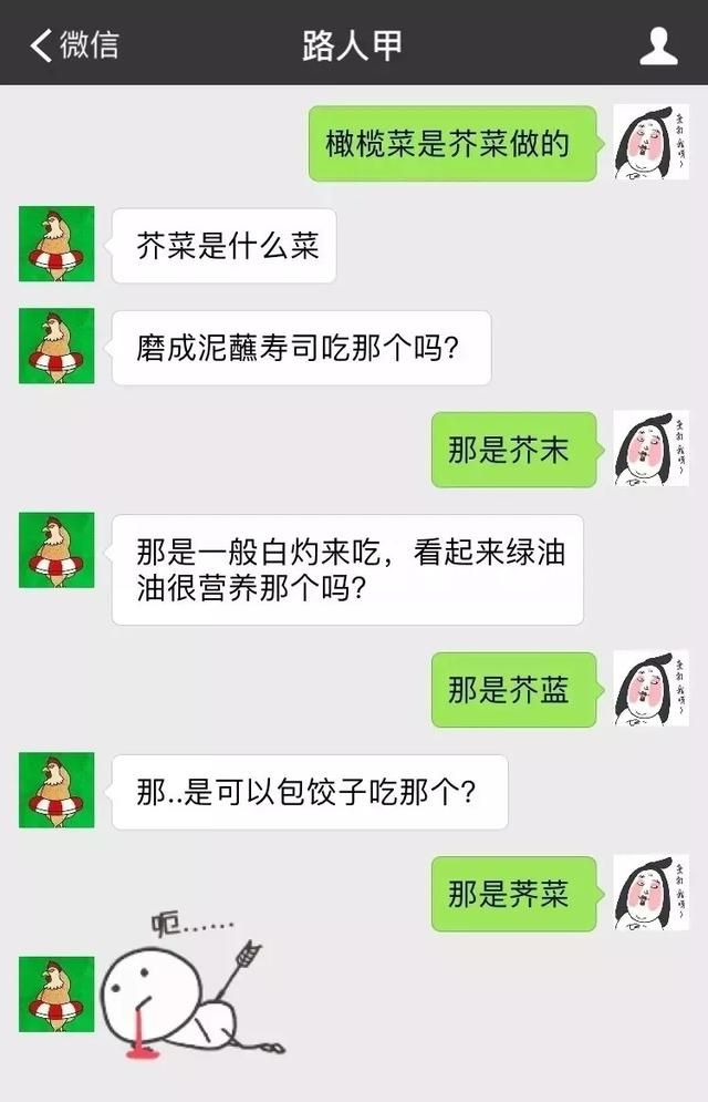 橄榄菜不是橄榄做的菜，橄榄油也不是橄榄榨的油