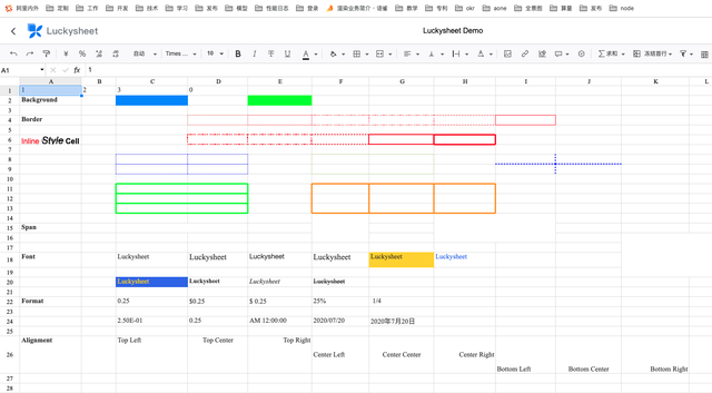 在线excel，web实现表格功能