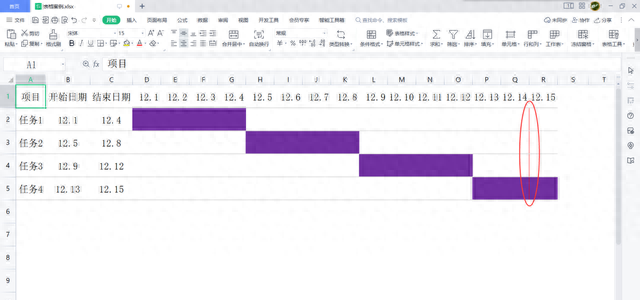 wps表格：利用条件格式功能制作简易甘特图