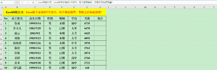 Excel新手必备的7个技巧，每个都是精华，掌握之后如虎添翼